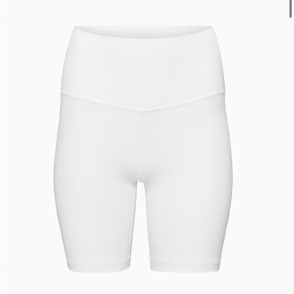Aritzia White High-Waist Bike Shorts